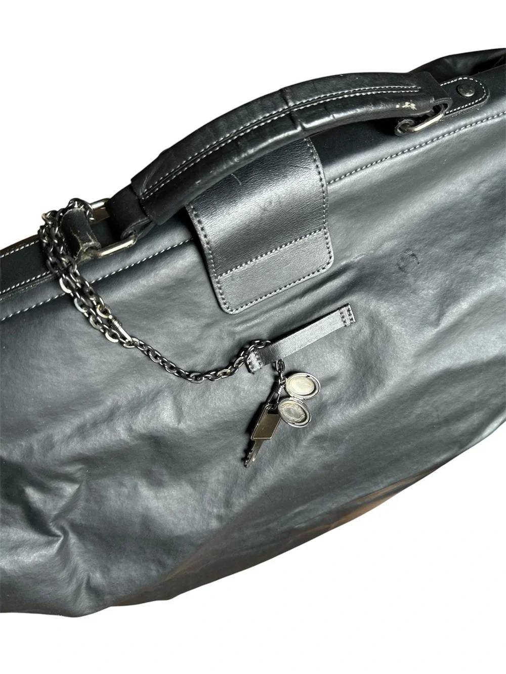Rare Jean Paul Gaultier Large Black Leather Doctor Bag Physician Bag Weekend Bag